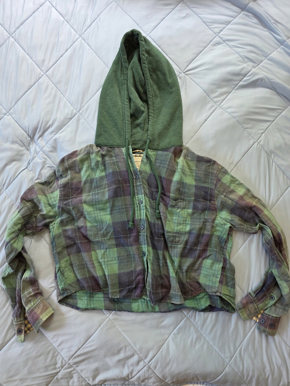 Hooded Lightweight Flannel Shirt | Size Large
